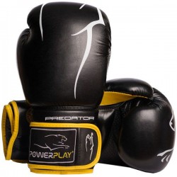 Боксерські рукавиці PowerPlay Black/Yellow 10oz, код: PP_3018_10oz_Black/Yellow