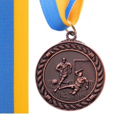 Медаль спортивна зі стрічкою PlayGame Футбол бронзова, код: C-7020_B