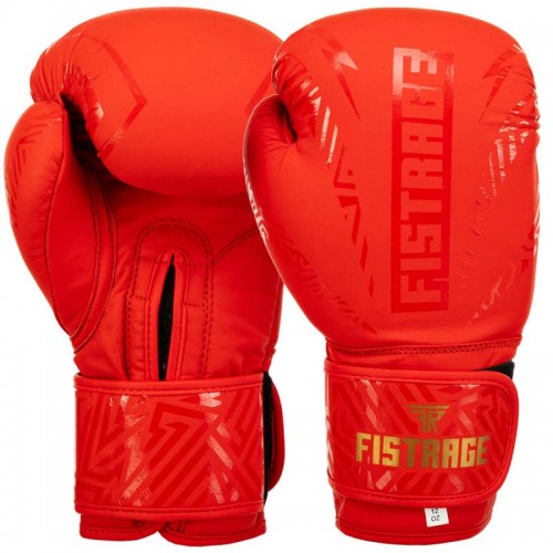 Боксерські рукавиці шкіряні Fistrage 10 унцій, червоний, код: VL-5539_10R