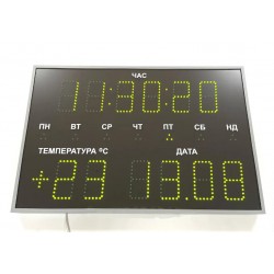 Інформаційне світлодіодне табло (години, дні тижня, календарь, термометр) LedPlay 750х500х50 мм, код: 07767-ST