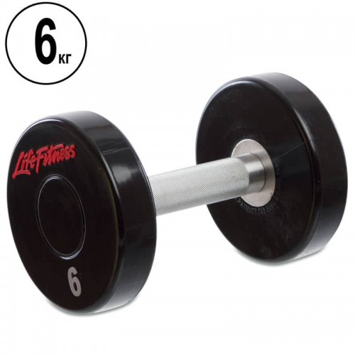 Гантель цілісна професійна Life Fitness 1х6 кг, код: SC-80081-6 Гантель цілісна професійна Life Fitness 1х6 кг, код: SC-80081-6