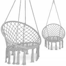 Крісло-гойдалка 4Fizjo Boho Dream 80 см підвісна, плетена, сірий, код: P-5905973404525 Крісло-гойдалка 4Fizjo Boho Dream 80 см підвісна, плетена, сірий, код: P-5905973404525