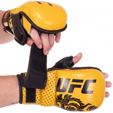 Рукавички гібридні для єдиноборств ММА UFC True ThaiI L, жовтий, код: BO-0487_LY