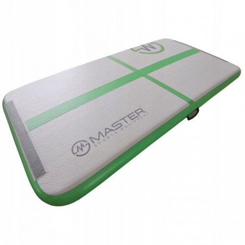 Надувний гімнастичний мат Master 2000x1000x100 мм, білий-зелений, код: 8592833008282-IN