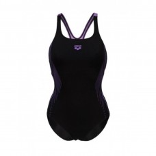 Купальник закритий для жінок Arena Swimsuit Swim Pro Back Graphic, розмір 38, чорний-фіолетовий, код: 3468336866566