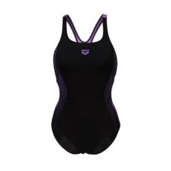 Купальник закритий для жінок Arena Swimsuit Swim Pro Back Graphic, розмір 38, чорний-фіолетовий, код: 3468336866566