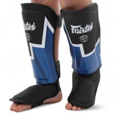 Захист гомілки та стопи для єдиноборств Fairtex, розмір M, чорний-синій, код: BO-9486_MBKBL