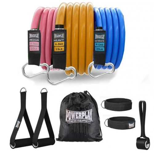 Набір трубчастих еспандерів PowerPlay Expander Tube Set (до 18,2 кг), 3шт, код: PP-4101_3set