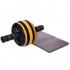 Ролик для преса FitGo одинарний 300х140 мм жовтий-чорний, код: FI-2540_YBK-S52 Ролик для преса FitGo одинарний 300х140 мм жовтий-чорний, код: FI-2540_YBK-S52