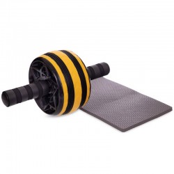 Ролик для преса FitGo одинарний 300х140 мм жовтий-чорний, код: FI-2540_YBK-S52 Ролик для преса FitGo одинарний 300х140 мм жовтий-чорний, код: FI-2540_YBK-S52