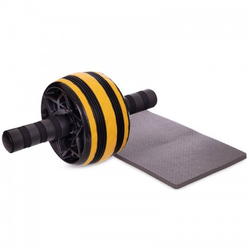 Ролик для преса FitGo одинарний 300х140 мм жовтий-чорний, код: FI-2540_YBK-S52 Ролик для преса FitGo одинарний 300х140 мм жовтий-чорний, код: FI-2540_YBK-S52
