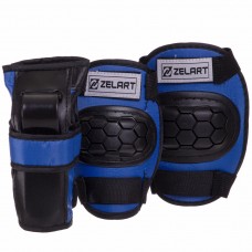 Комплект захисту Zelart M (8-12 років) синій, код: SK-2378_MBL
