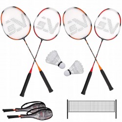 Набір для бадмінтону SportVida Pro 4 шт ракетки + 2 шт волани + сітка, код: SV-SE0003