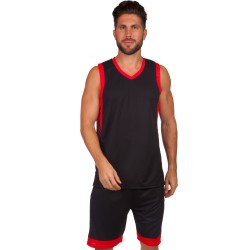 Форма баскетбольна чоловіча PlayGame Lingo 5XL (ріст 185-190), чорний-червоний, код: LD-8017_5XLBKR