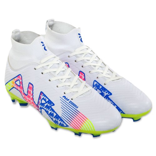 Бутси футбольні Zoom розмір 44, білий-синій-салатовий, код: 220918B-1_44WBL Бутси футбольні Zoom розмір 44, білий-синій-салатовий, код: 220918B-1_44WBL