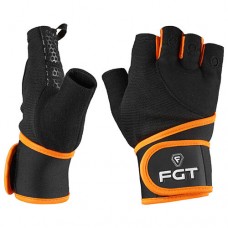Рукавички атлетичні FGT розмір 2XL, чорний-помаранчевий, код: FGT150707-2XL-WS