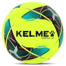 М"яч футбольний Kelme Vortex 21.1 №4 PU, жовтий, код: 8101QU5003-9905-4-S52