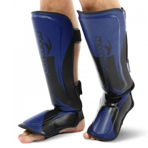 Захист гомілки та стопи дитячий Муай Тай, ММА, Кікбоксинг Maraton S, синій-чорний, код: BO-9321_SBLBK Захист гомілки та стопи дитячий Муай Тай, ММА, Кікбоксинг Maraton S, синій-чорний, код: BO-9321_SBLBK