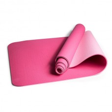 Килимок для йоги та фітнесу EasyFit TPE+TC 6 мм двошаровий рожевий-св.рожевий, код: EF-1924-P/P