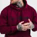 Толстовка чоловіча GymBeam PRO Hoodie Burgundy L, бордовий, код: 119914-GB