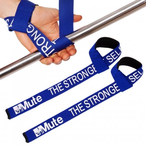 Лямки для станової тяги Mute синій, код: 9153-2_BL Лямки для станової тяги Mute синій, код: 9153-2_BL