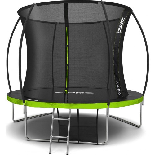 Батут Zipro Jump Pro 10FT (3120 мм) із зовнішньою сіткою, чорний-салатовий, код: 5902659840721-IN