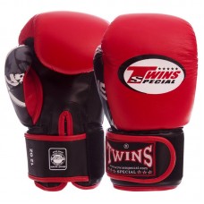 Рукавички боксерські Twins Classic 14 унцій, червоний-чорний, код: 0269_14R