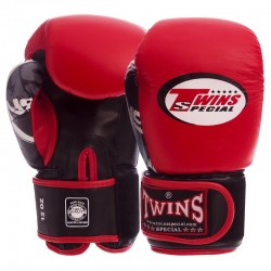 Рукавички боксерські Twins Classic 14 унцій, червоний-чорний, код: 0269_14R