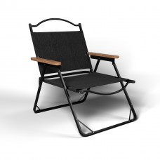 Стілець розкладний зі спинкою для кемпінгу WCG Chill чорний, код:  CH-S02L-IF