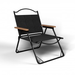 Стілець розкладний зі спинкою для кемпінгу WCG Chill чорний, код:  CH-S02L-IF