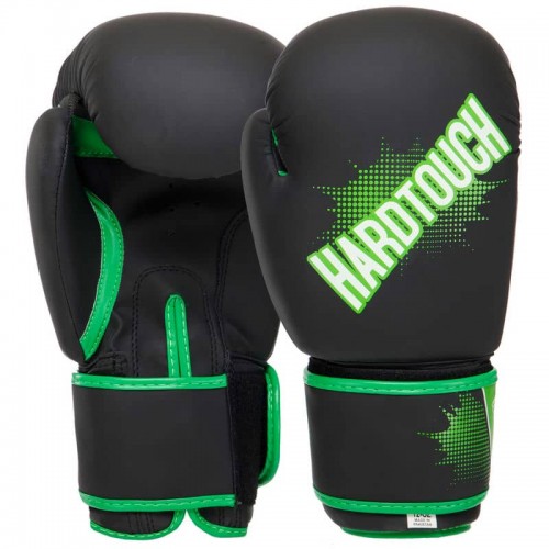 Рукавички боксерські Hard Touch 12 унцій, чорний-зелений, код: BO-4432_12BKG