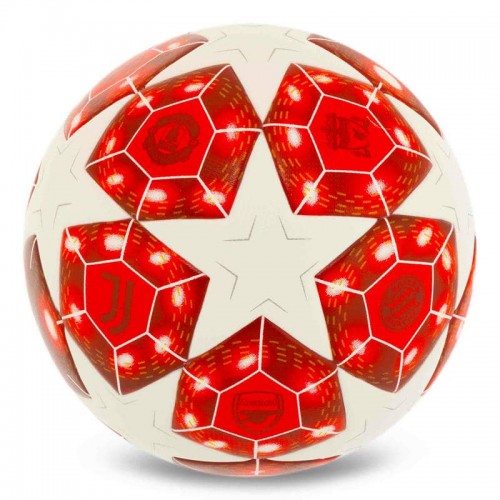 М"яч футбольний PlayGame №5 PU, білий-червоний, код: FB-4989_R