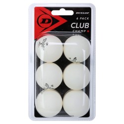 Набір м"ячів для настільного тенісу Dunlop Club Champ 6шт, білий, код: DL679345-S52