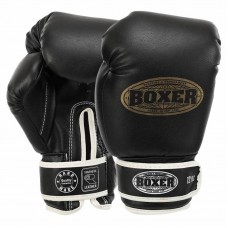 Рукавички боксерські Boxer Еліт кожвініл 14 унцій, чорний, код: 2022_14_BK-S52 Рукавички боксерські Boxer Еліт кожвініл 14 унцій, чорний, код: 2022_14_BK-S52