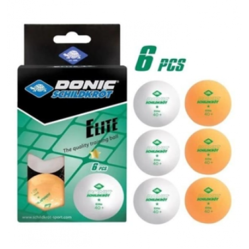 М'ячі Donic Elite 1* 40+ Plastic 6 шт, білі, помаранчеві, код: 4000885085112 М'ячі Donic Elite 1* 40+ Plastic 6 шт, білі, помаранчеві, код: 4000885085112