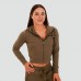 Толстовка жіноча GymBeam Clothing Zip-up TRN Olive L, оливковий, код: 220344-GB