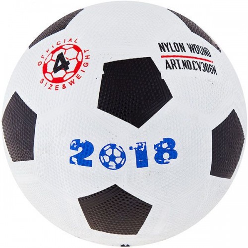 М"яч футбольний PlayGame №4, білий-чорний, код: FR4-290/13