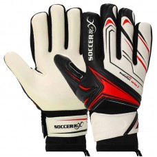 Воротарські рукавиці Soccermax розмір 9, білий-чорний-червоний, код: GK-4341_9WBKR