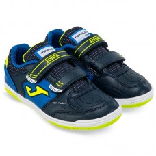 Футзалки взуття для міні-футболу дитяче на липучці Joma Top Flex 36-EUR/35-UKR, темно-синій-синій, код: TPJW2403INV_35