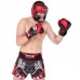 Шолом боксерський з повним захистом шкіряний Twins M чорний-червоний, код: HGL3-2T_M-S52