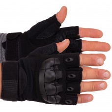 Тактичні рукавички Tactical з відкритими пальцями M чорний, код: BC-8788_MBK