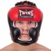 Шолом боксерський з повним захистом шкіряний Twins M чорний-червоний, код: HGL3-2T_M-S52