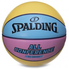 М"яч баскетбольний Spalding All Conference №7 жовтий-блакитний, код: 76896Y-S52