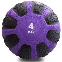 Медбол Zelart Medicine Ball 4 кг, чорний-фіолетовий, код: FI-0898-4