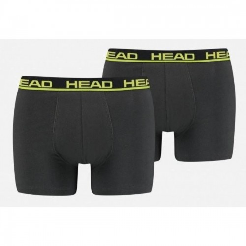 Труси-боксери Head Basic Boxer 2 пари, розмір M, графітовий-жовтий, код: 8720245174954