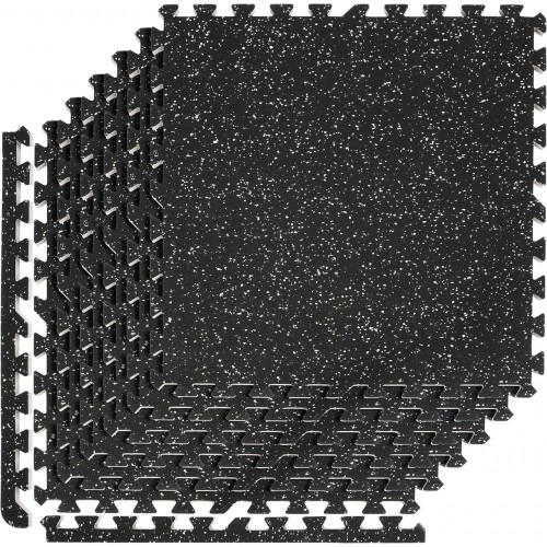 Мат-пазл DualMat 60×60×2 см (чорний/білі вкраплення) — 1 шт, код: W-RUB60-20-WHITE-1-IF