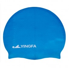 Шапочка для плавання силіконова для дорослих Yingfa синій-білий, код: C0068_BLW