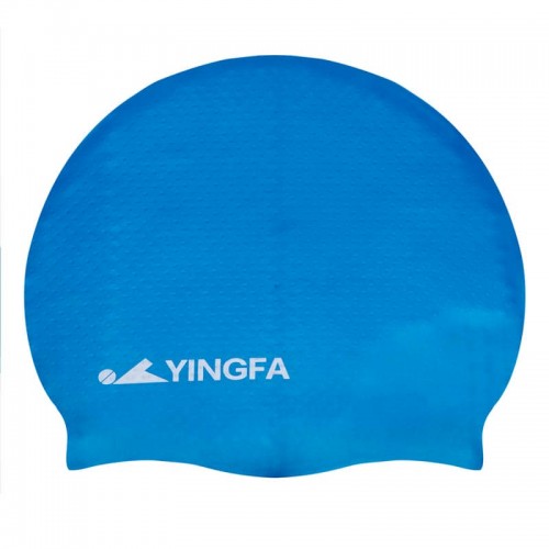Шапочка для плавання силіконова для дорослих Yingfa синій-білий, код: C0068_BLW