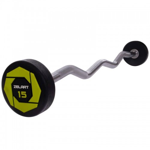 Штанга фіксована вигнута поліуретанова Modern Urethane Barbell 10кг, код: TA-2690-15-S52