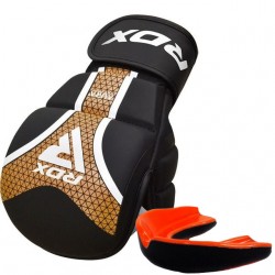 Рукавиці для ММА RDX Shooter Aura Plus T-17 L, чорний-золотий, код: GSR-T17BGL-L+